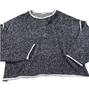 POL Tweed Knit Womens Small Dropped Shoulder Over Size Sweater Cardigan